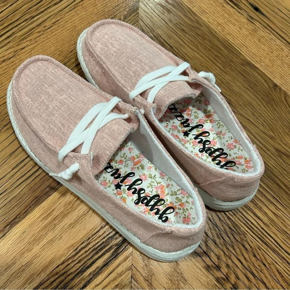 Gypsy Jazz Blush Pink Sparkle Sneakers Loafers 7 Holly Shine Shoes NEW